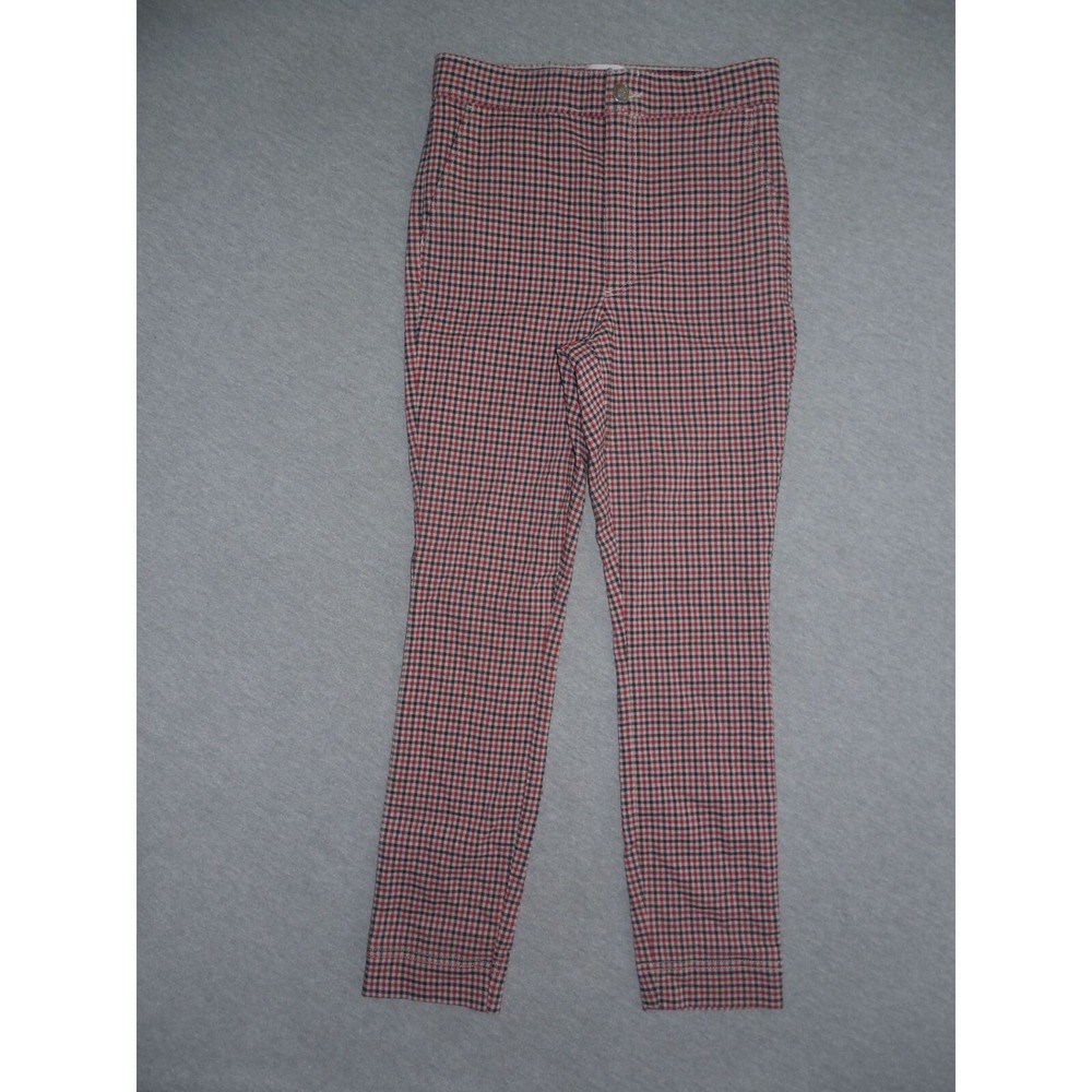 Hollister Pants Womens Size M Ultra High Rise Straight Leg Geometric Gingham NWT
